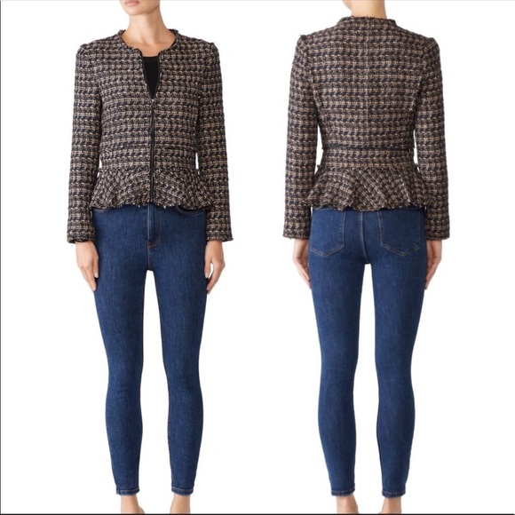 Rebecca Taylor Jackets & Blazers - REBECCA TAYLOR RUFFLED MULTI TWEED BLAZER